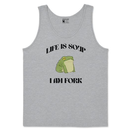 Gildan SoftStyle Tank Top I Am Fork  in Sport-Grey