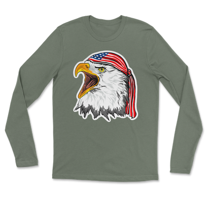 Heavy Blend Long Sleeve Freedom Eagle in Military Green