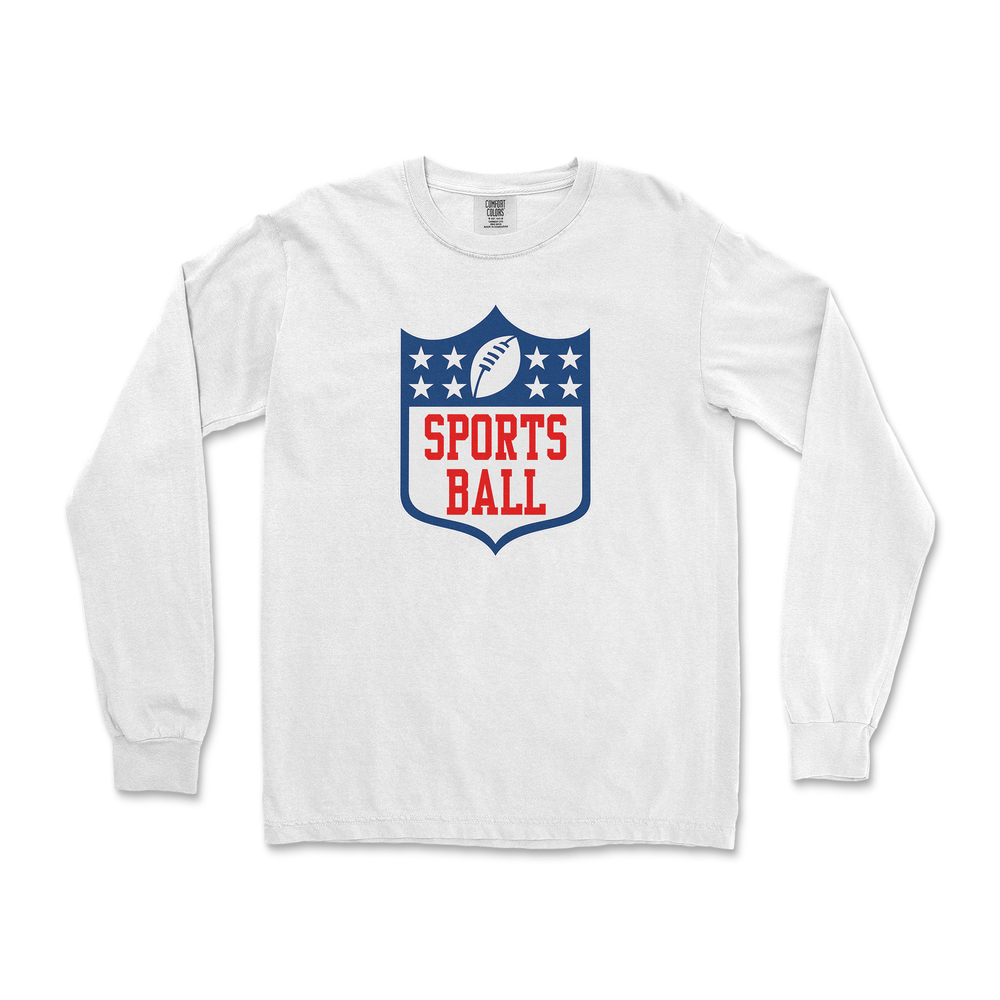 Comfort Colors Long Sleeve Sports Ball in White