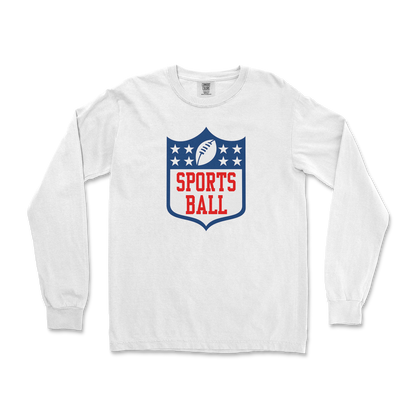 Comfort Colors Long Sleeve Sports Ball in White