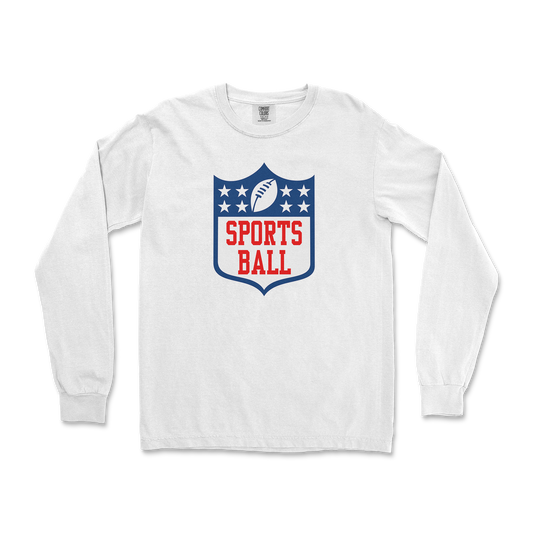 Comfort Colors Long Sleeve Sports Ball in White