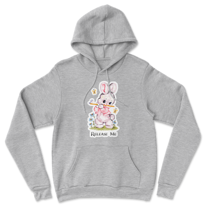 Heavy Blend Hoodie Cute Bunny in Grey Heather