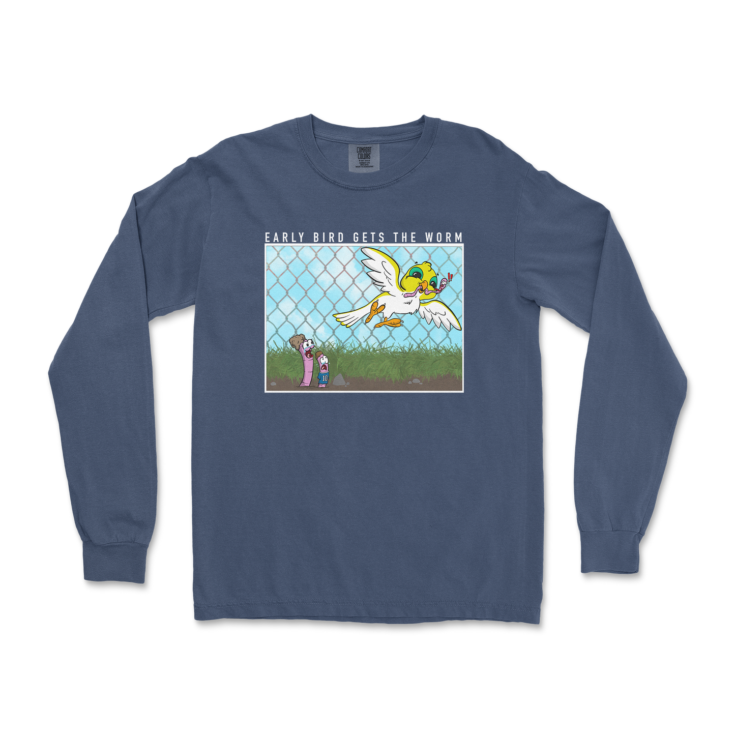 Comfort Colors Long Sleeve Early Bird in Midnight