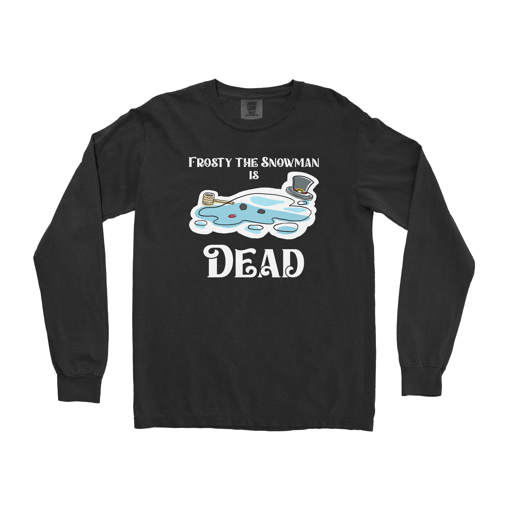 Comfort Colors Long Sleeve Frosty is Dead  in Black