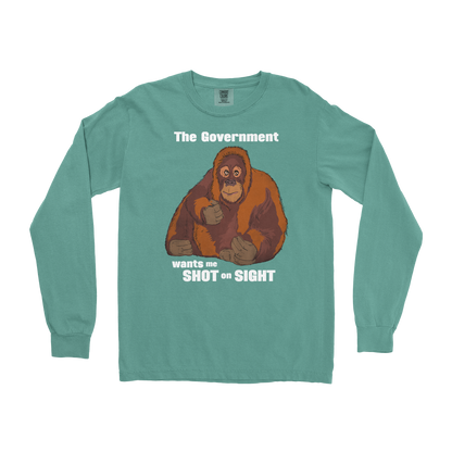 Comfort Colors Long Sleeve The Government Hates Me  in Light-Green