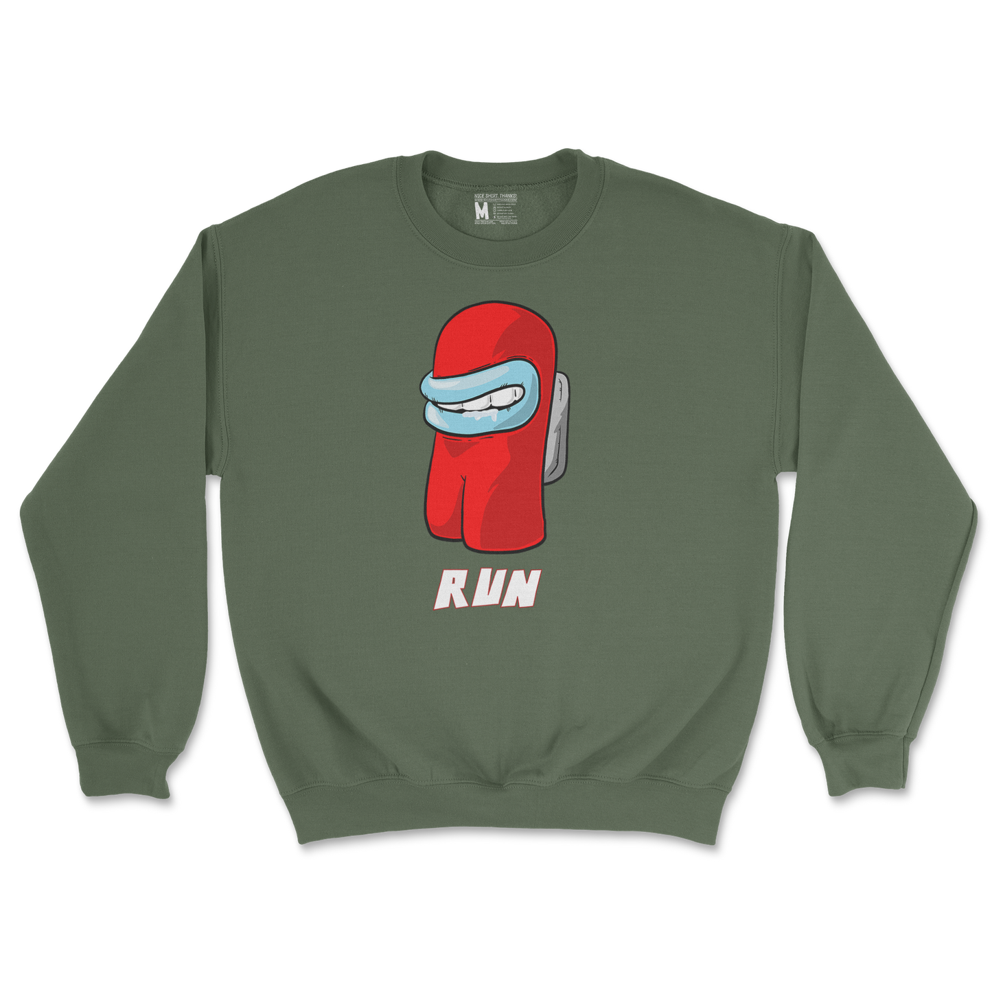 Gildan SoftStyle Crew Neck Sussy Man Child in Military Green