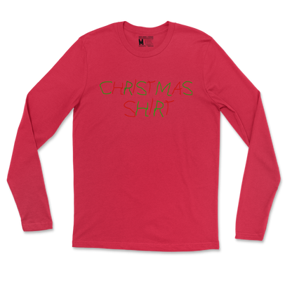 Gildan SoftStyle Long Sleeve Christmas Shirt in Red