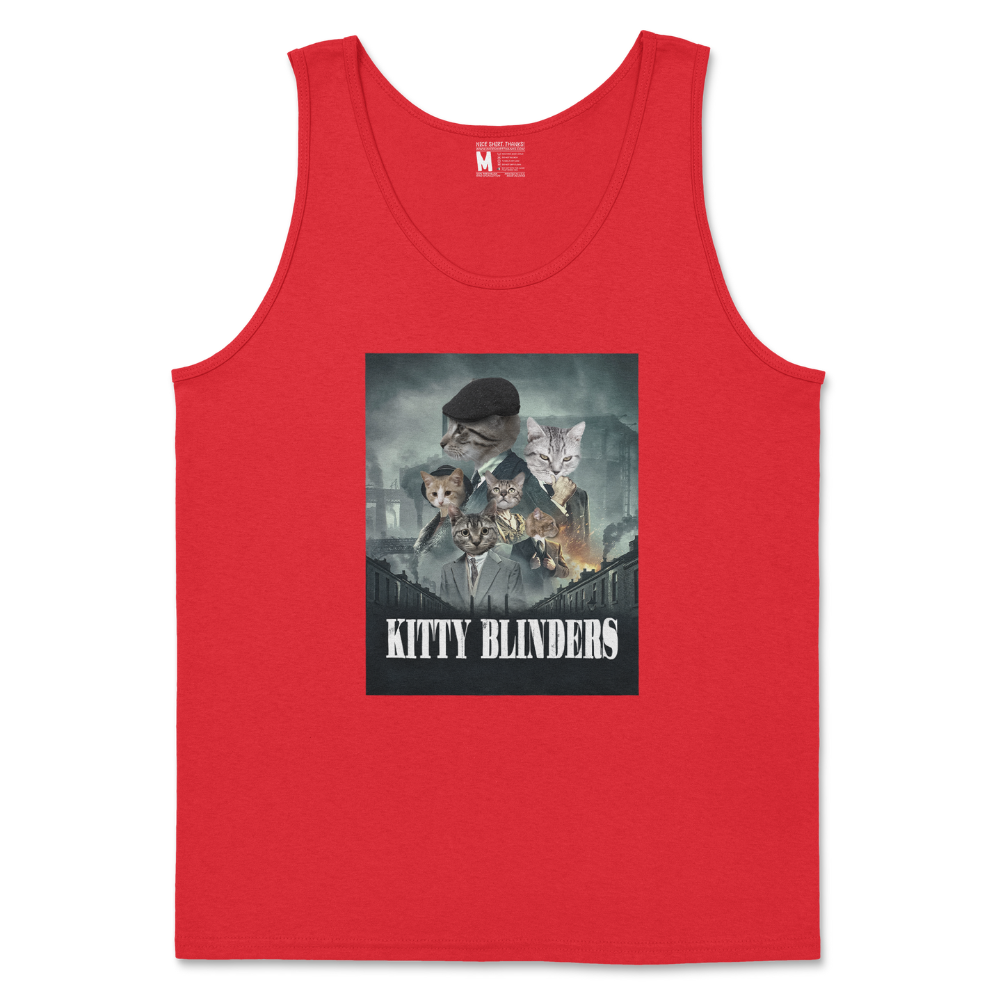 Gildan SoftStyle Tank Top Kitty Blinders in Red