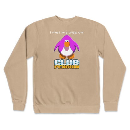 Independent Clothing Co. Crew Neck Club Penguin Wife  in Sandstone