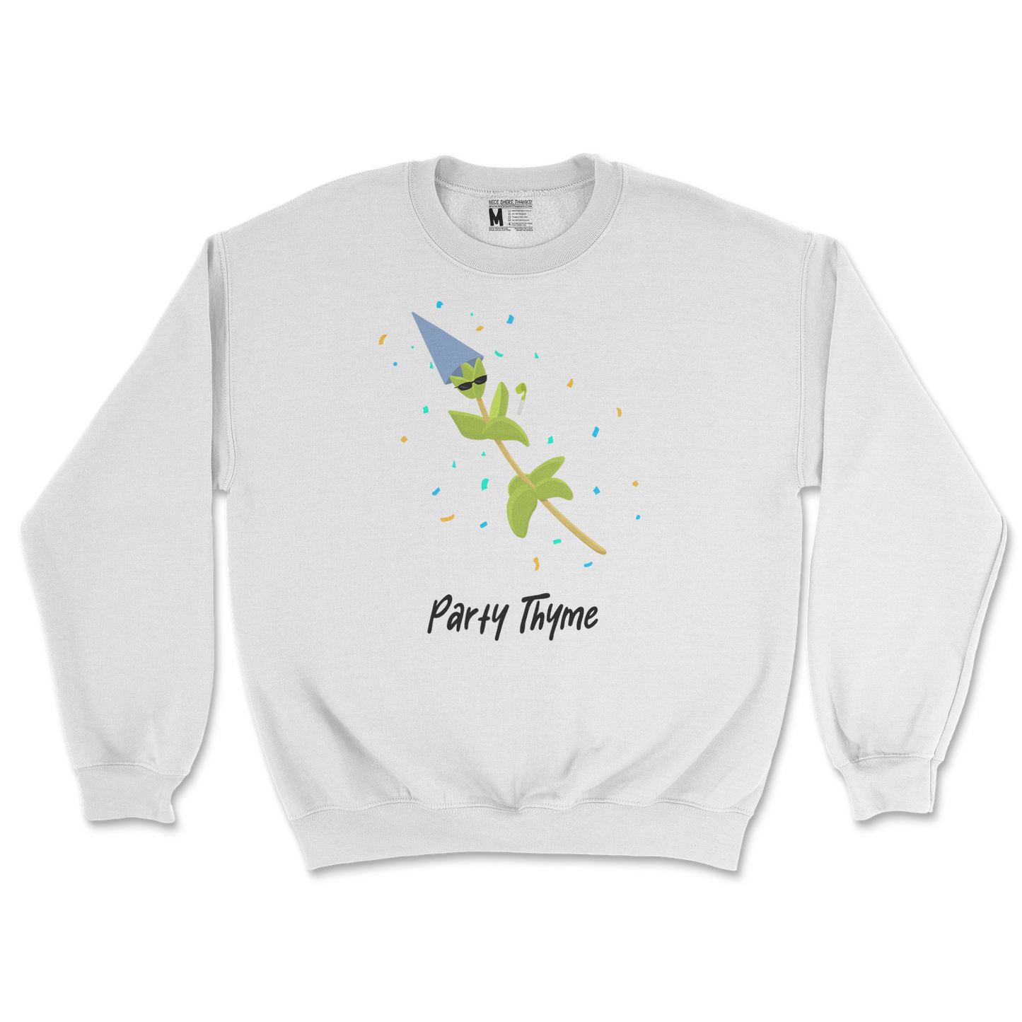 Gildan SoftStyle Crew Neck Party Thyme in White