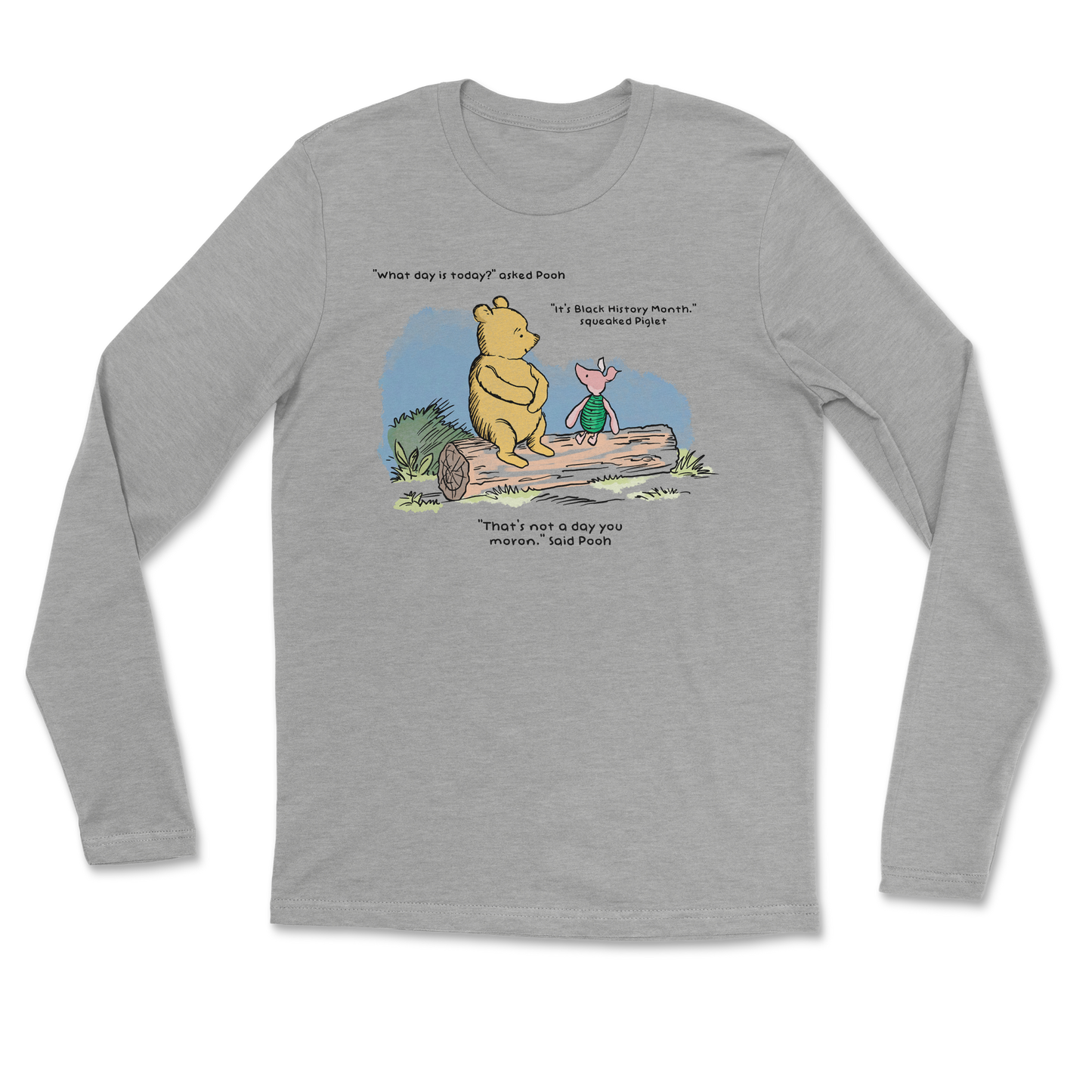 The Nice Shirt Long Sleeve Winnie the Pooh  in Heather-Gray