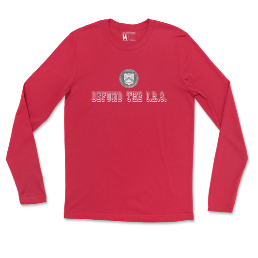 Gildan SoftStyle Long Sleeve Defund The I.R.S. in Red