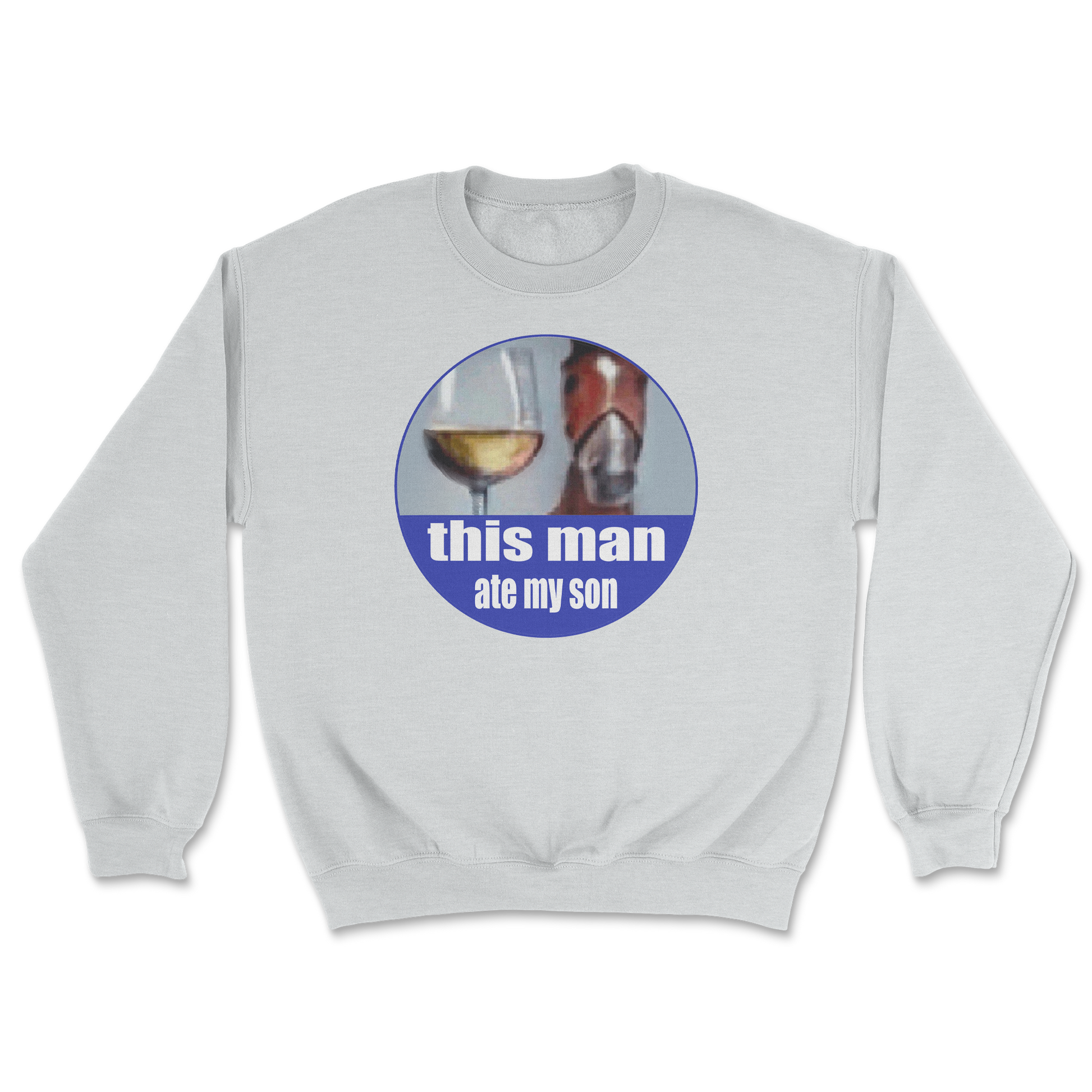 The Nice Shirt Crew Neck This Man Ate My Son  in Sports-Grey