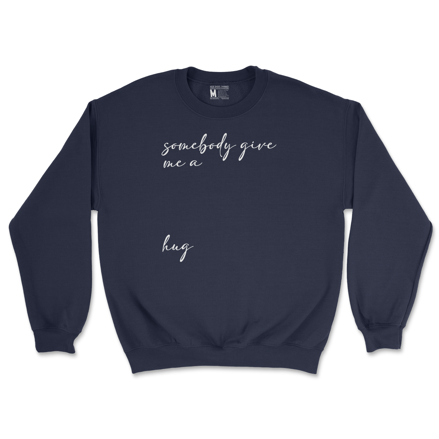 Gildan SoftStyle Crew Neck Hug Me in Navy