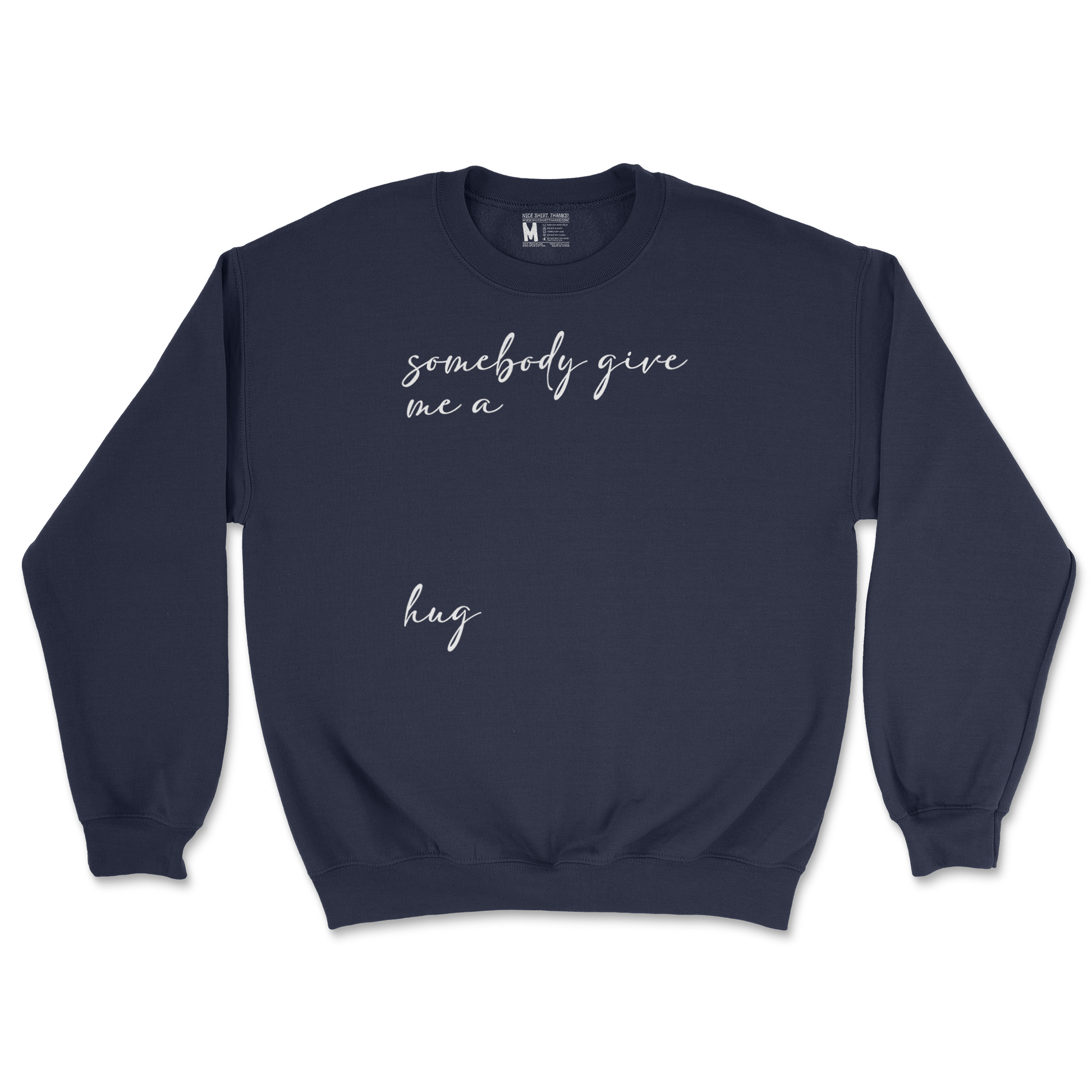 Gildan SoftStyle Crew Neck Hug Me in Navy