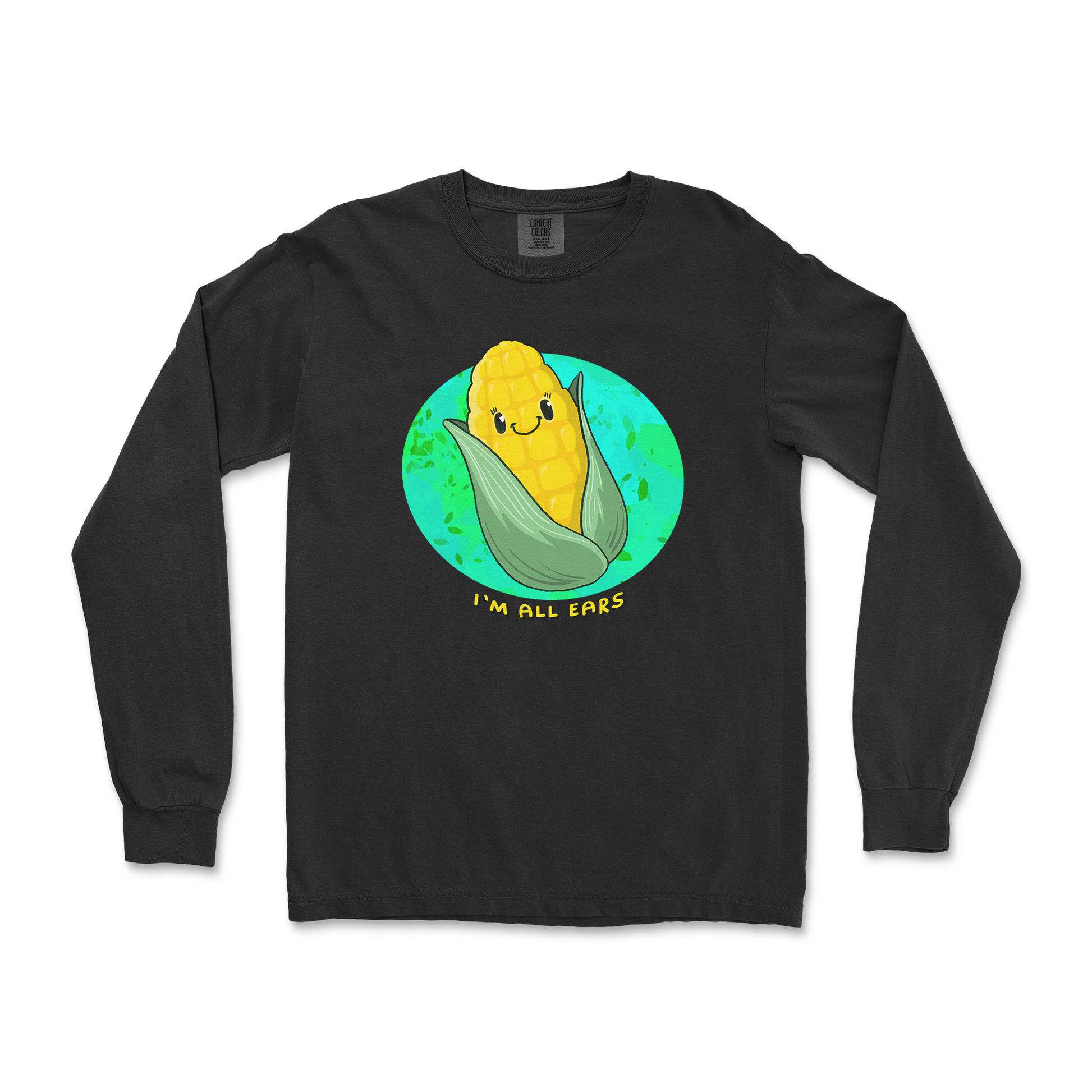 Comfort Colors Long Sleeve Mmm Corn in Black