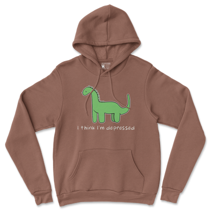 Gildan SoftStyle Hoodie Depressed Dino  in Cocoa