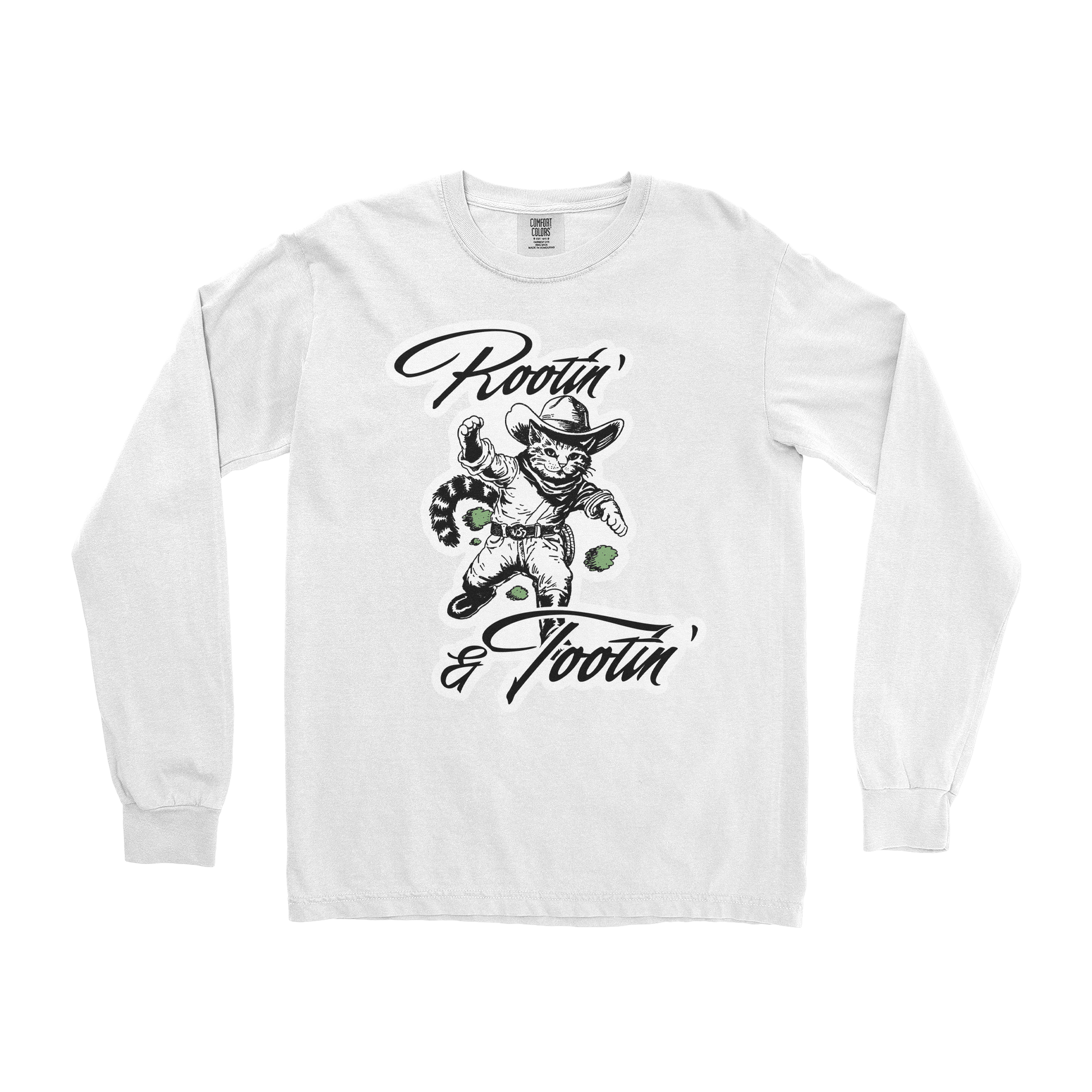 Comfort Colors Long Sleeve Rootin Tootin  in White