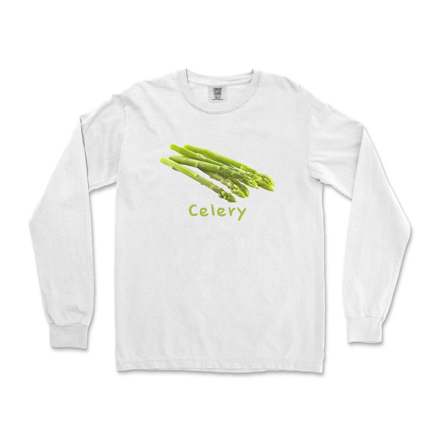 Comfort Colors Long Sleeve Celery in White