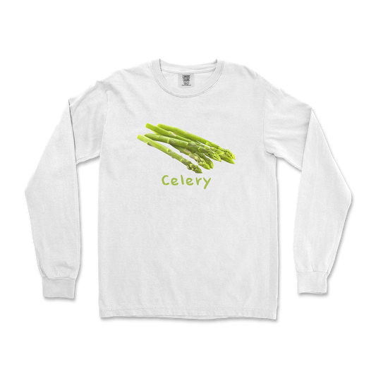 Comfort Colors Long Sleeve Celery in White