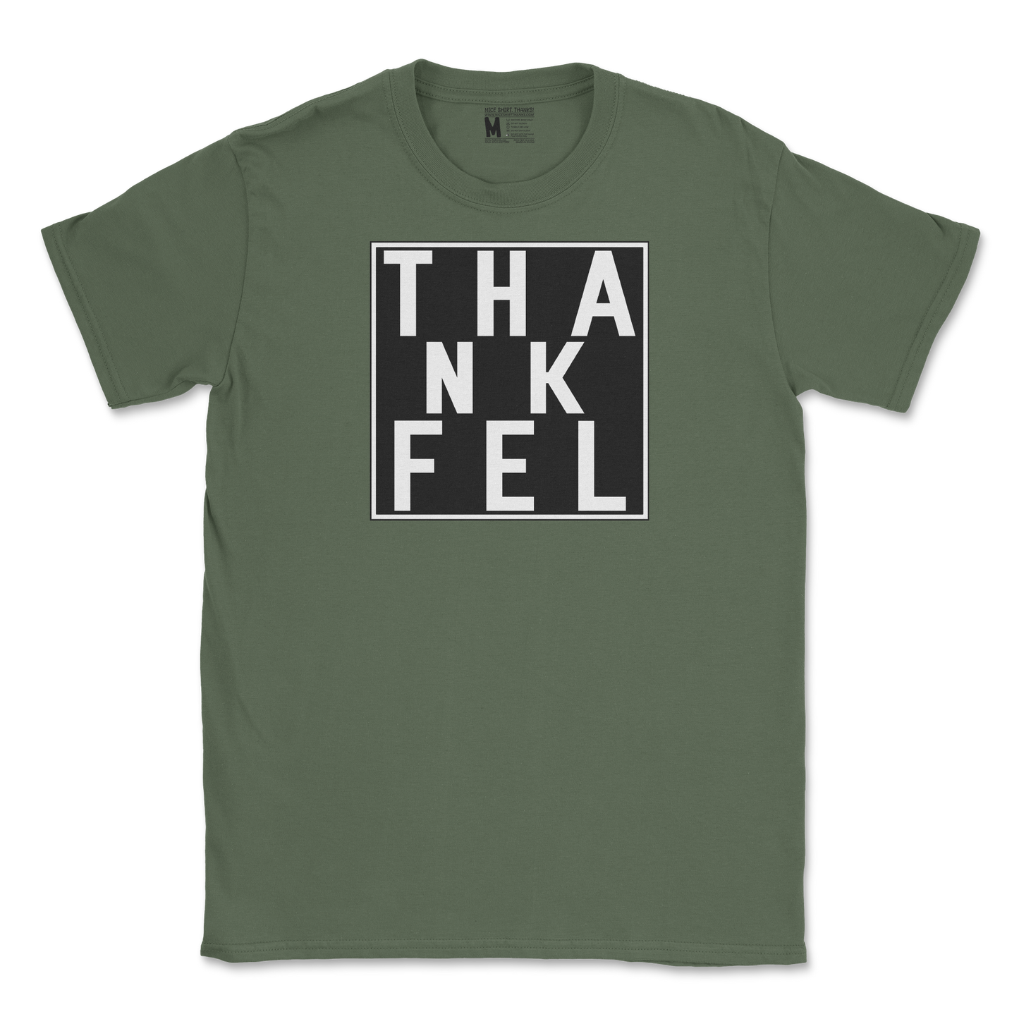 Gildan SoftStyle T-Shirt THANKFEL in Military-Green