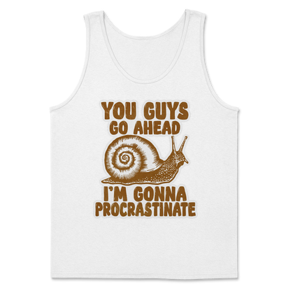 The Nice Shirt Tank Top Procrastinating Snail  in White