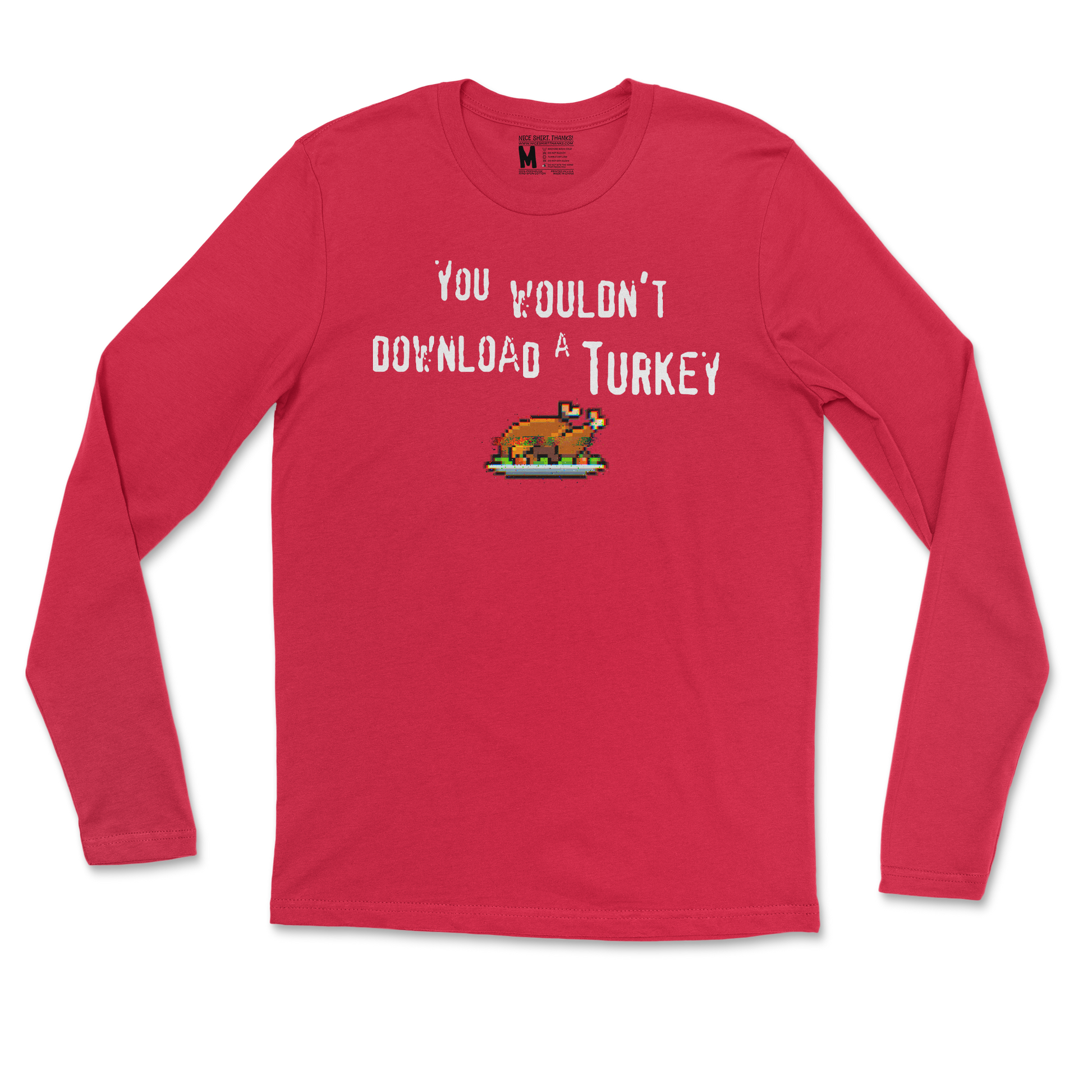 Gildan SoftStyle Long Sleeve Downloadable Turkey  in Red