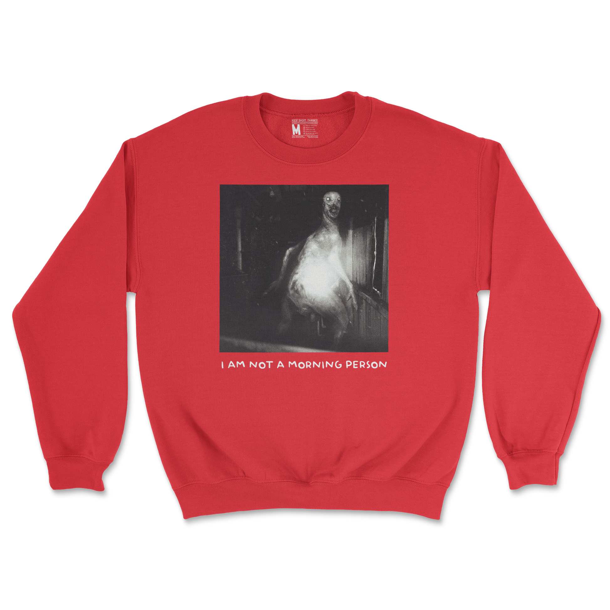 Gildan SoftStyle Crew Neck Not A Morning Person in Red