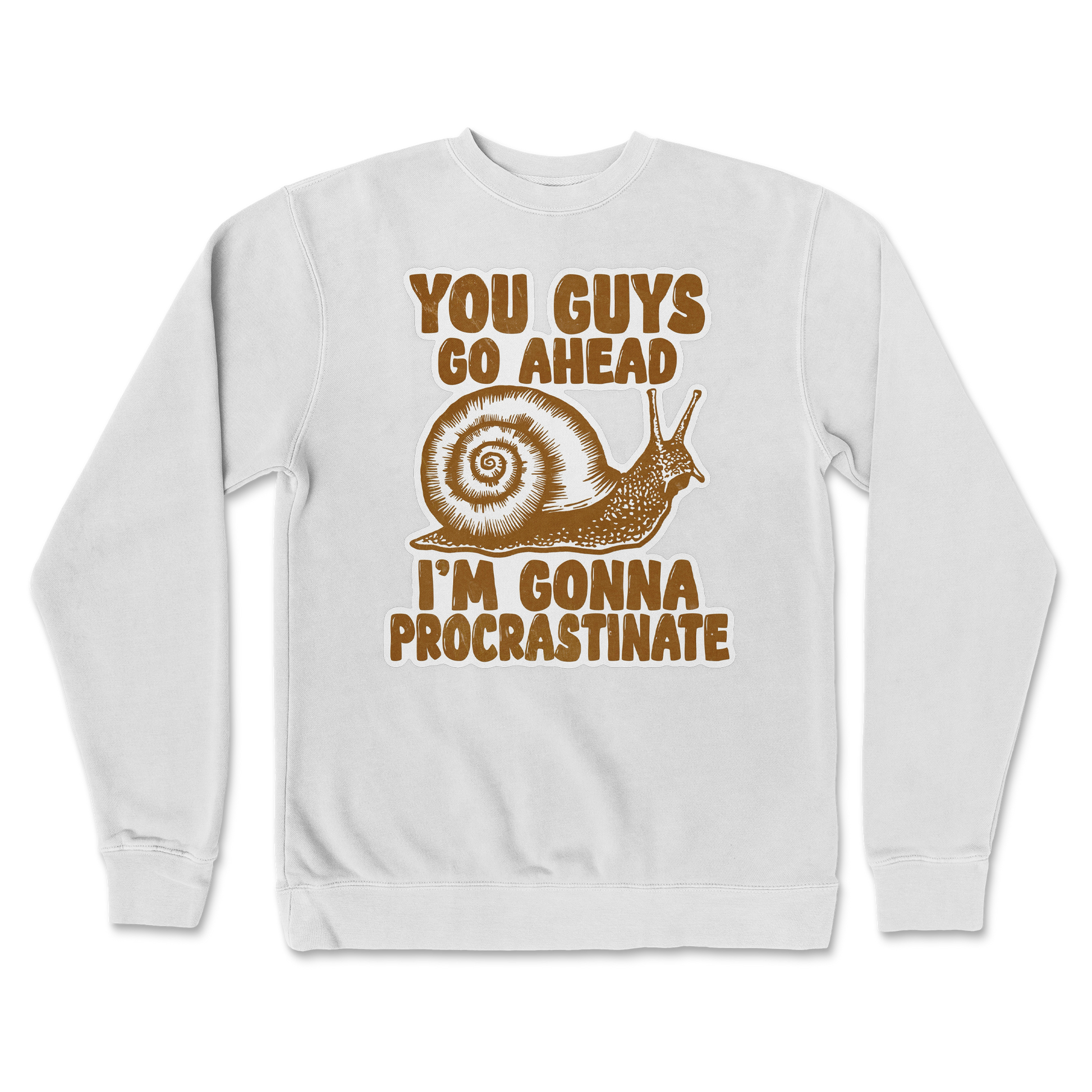 Independent Clothing Co. Crew Neck Procrastinating Snail  in white