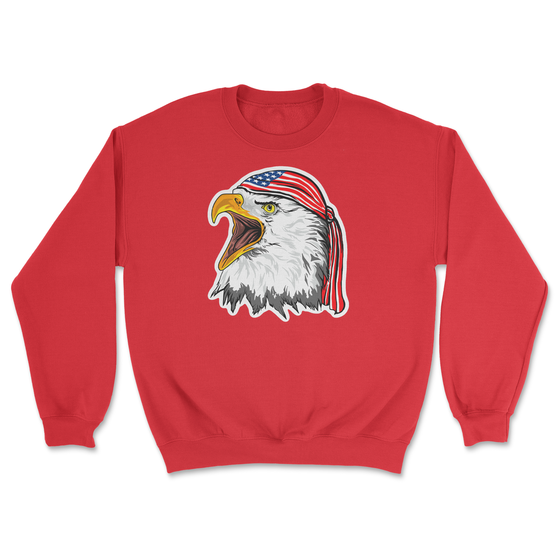 Heavy Blend Crew Neck Freedom Eagle in Red