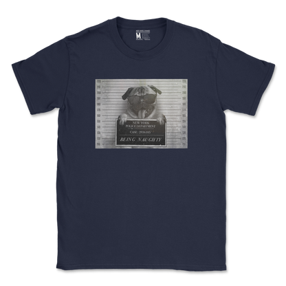 Gildan SoftStyle T-Shirt Naughty Pug in Navy