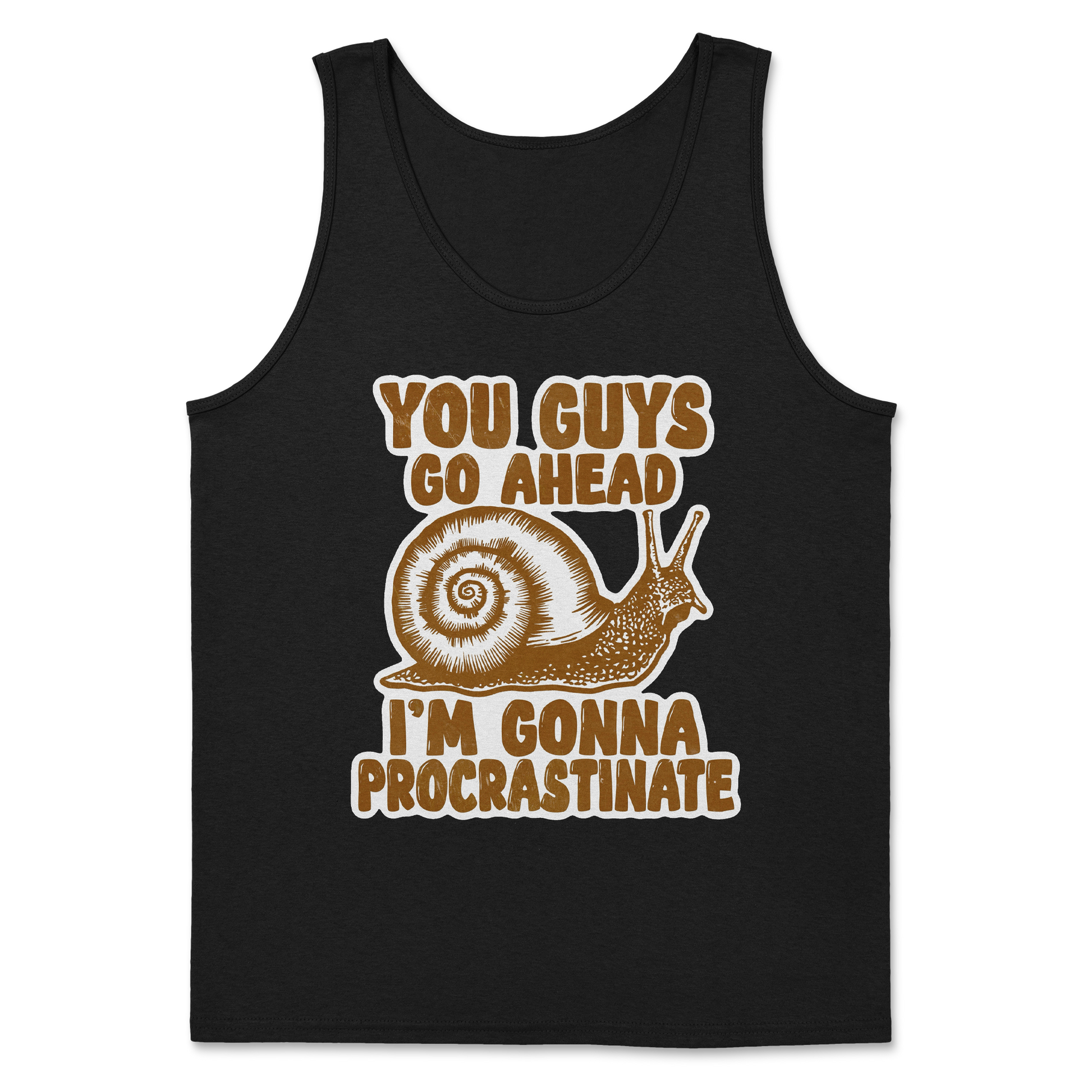 The Nice Shirt Tank Top Procrastinating Snail  in Black