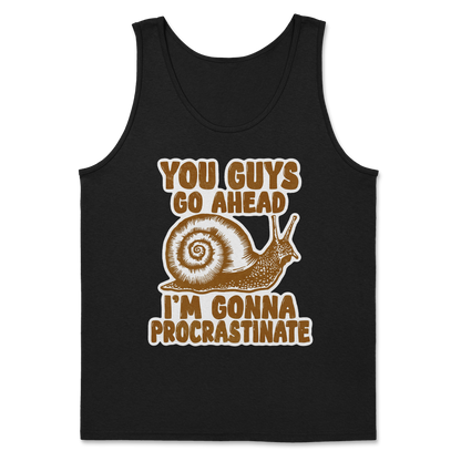 The Nice Shirt Tank Top Procrastinating Snail  in Black