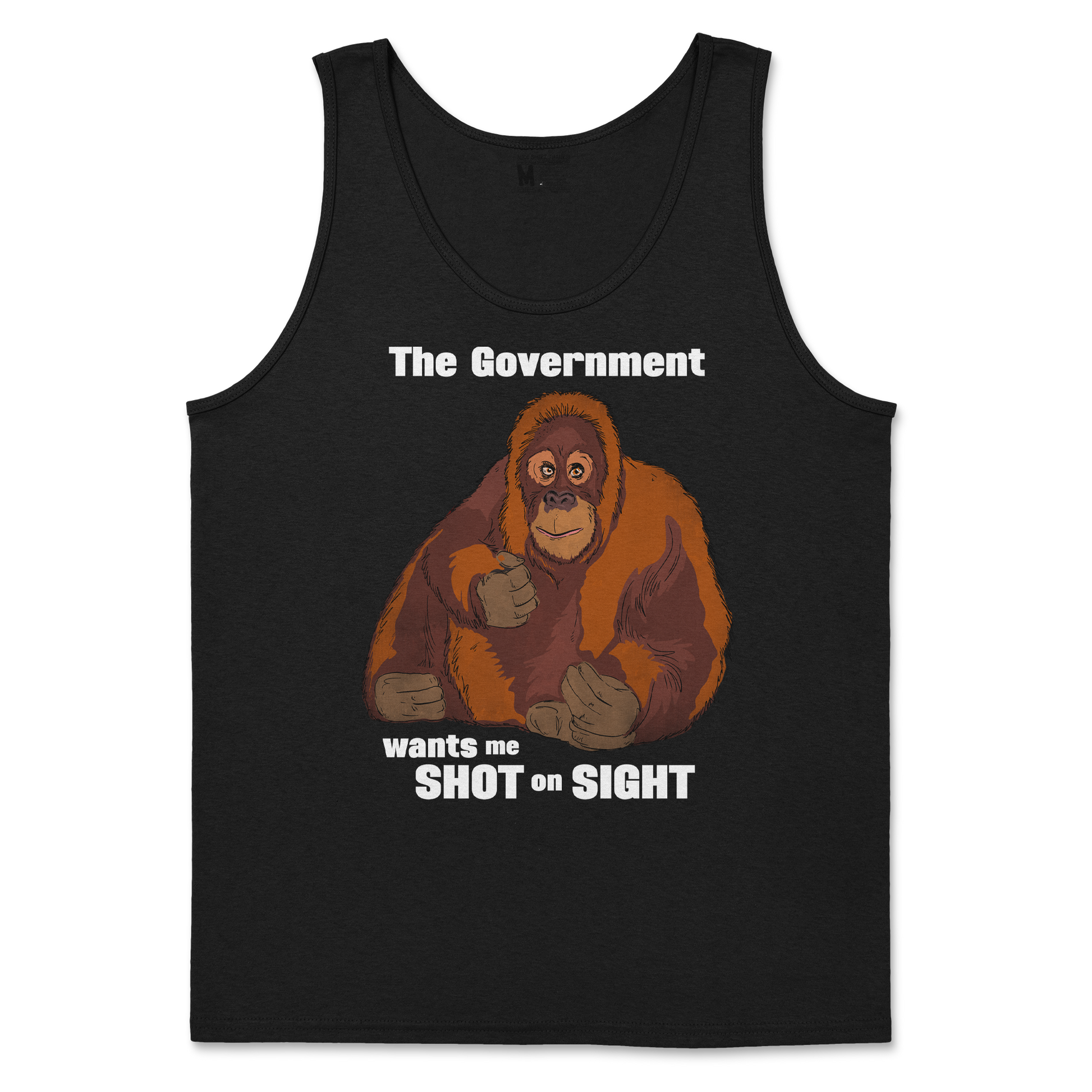 Gildan SoftStyle Tank Top The Government Hates Me  in Black