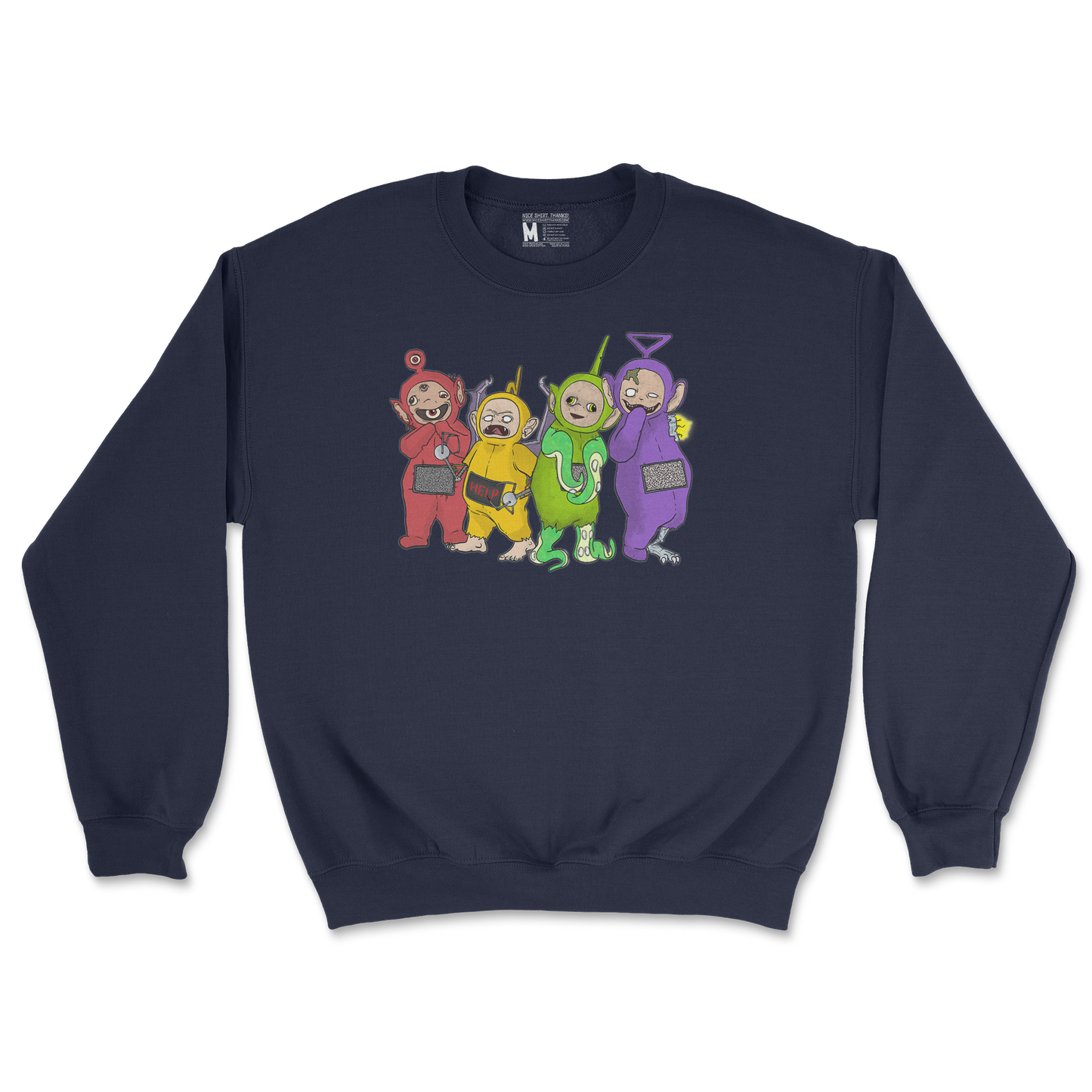 Gildan SoftStyle Crew Neck Telatubbies in Navy