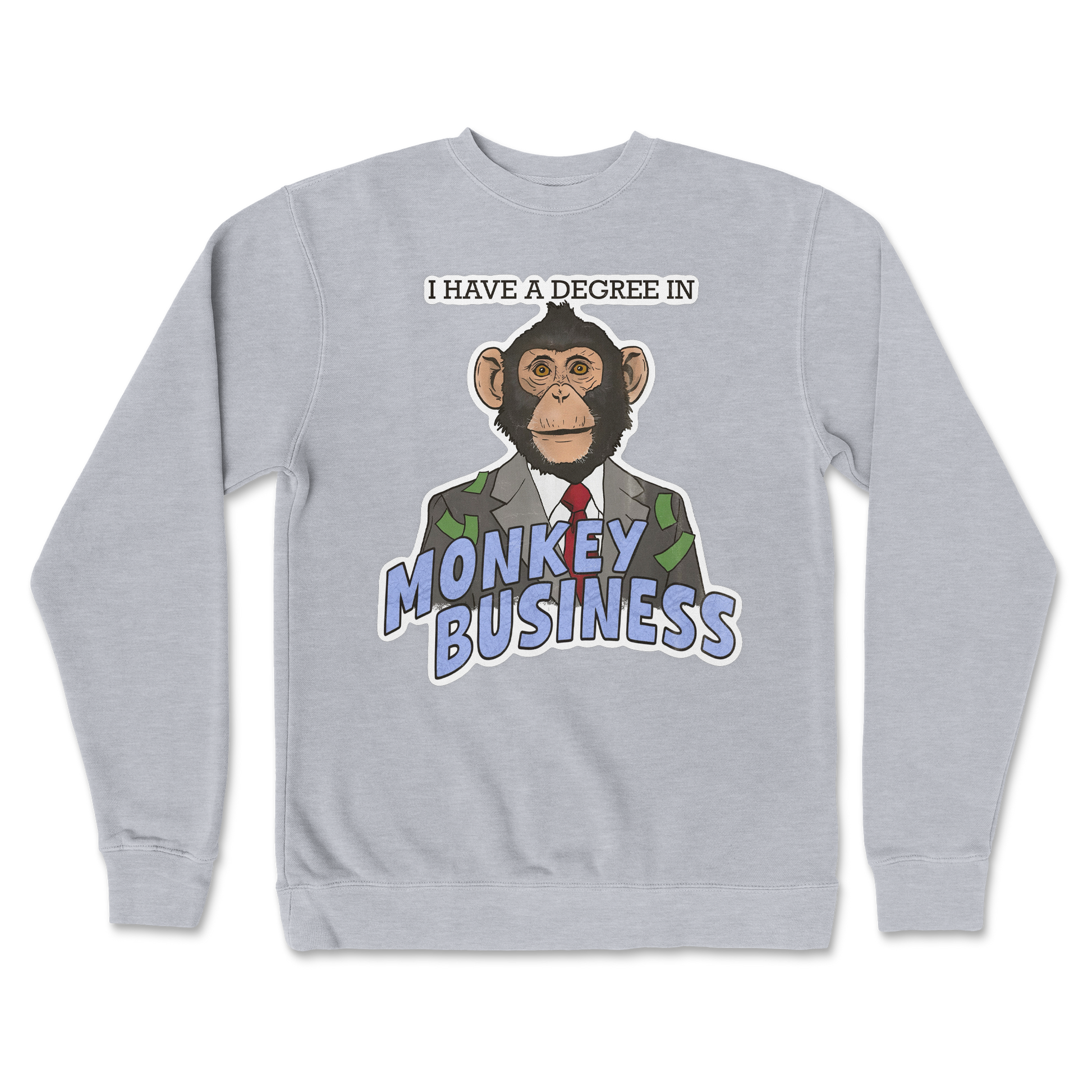 Independent Clothing Co. Crew Neck Monkey Business in Grey Heather