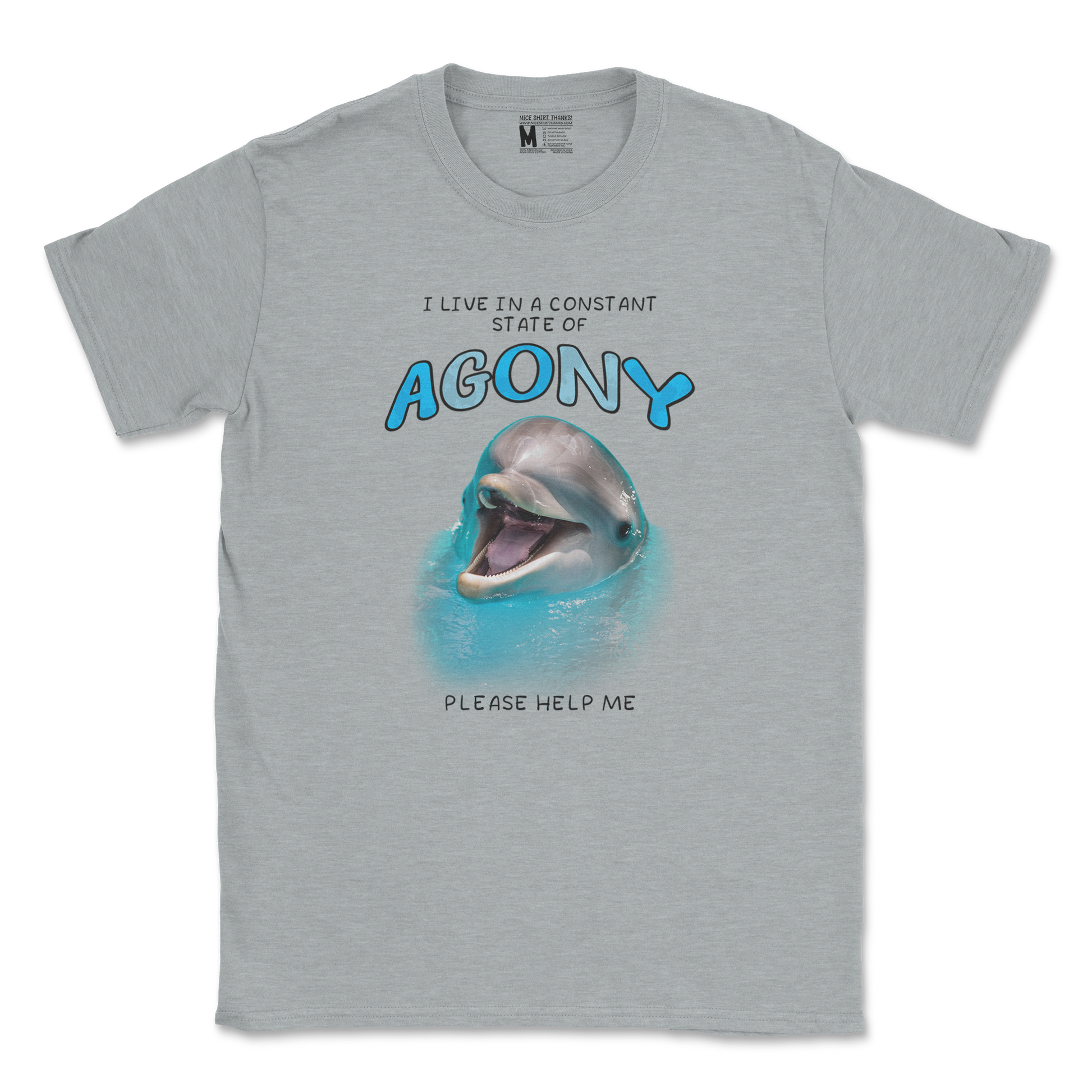 Gildan SoftStyle T-Shirt Agony Dolphin in Sports Grey