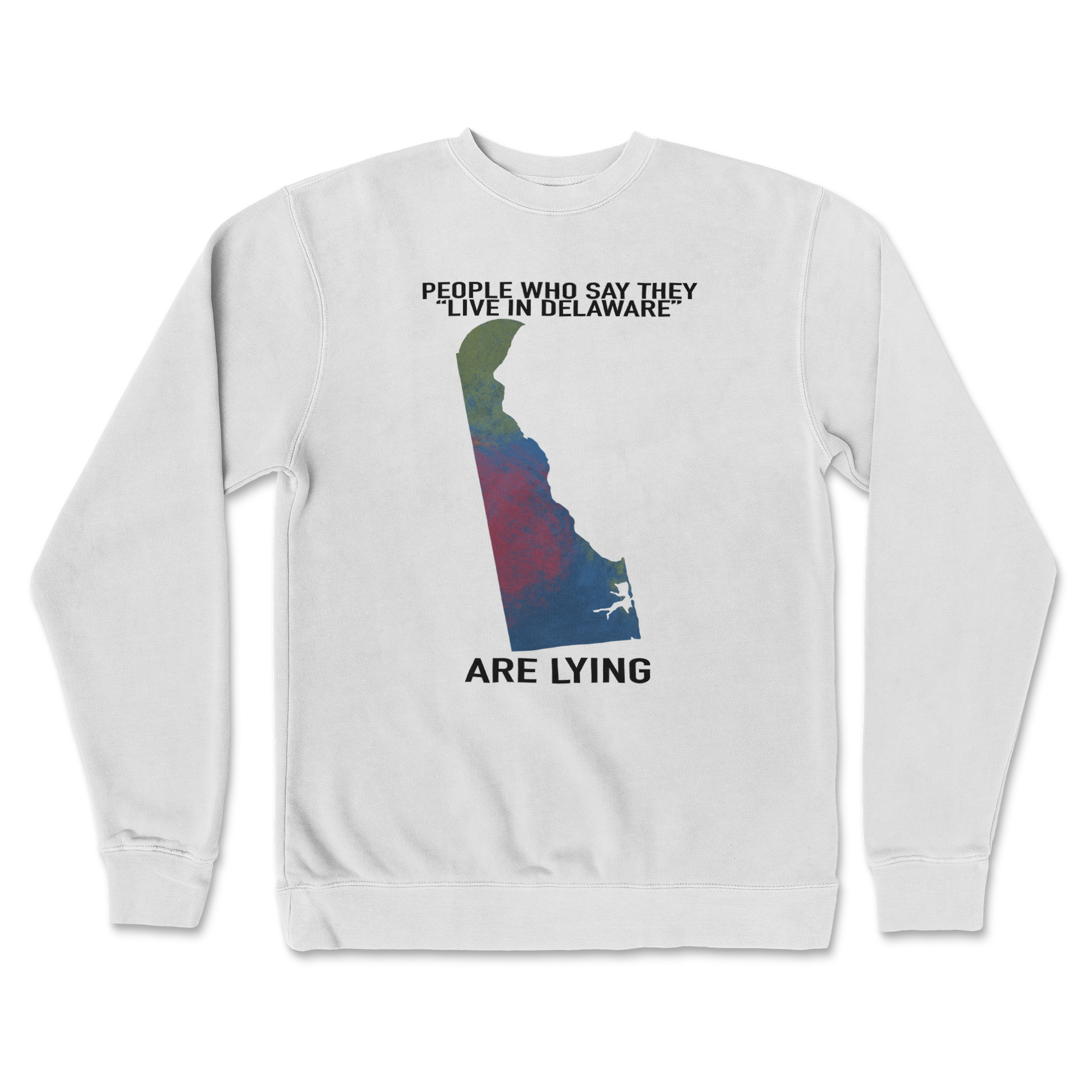 Independent Clothing Co. Crew Neck Delaware Doesnt Exist in White