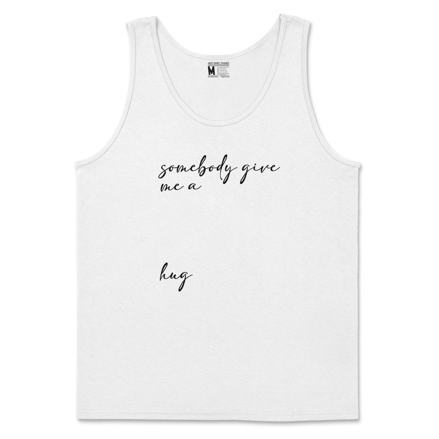 Gildan SoftStyle Tank Top Hug Me in White