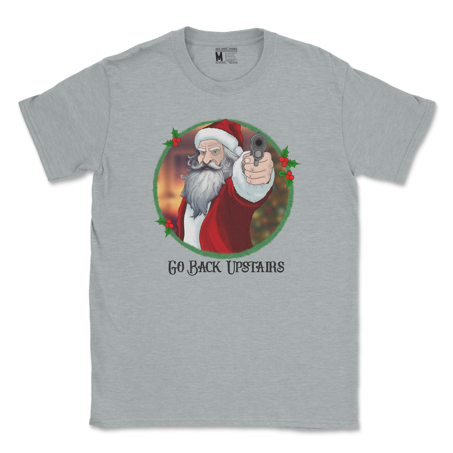 Gildan SoftStyle T-Shirt Angry Santa  in Sport-Grey