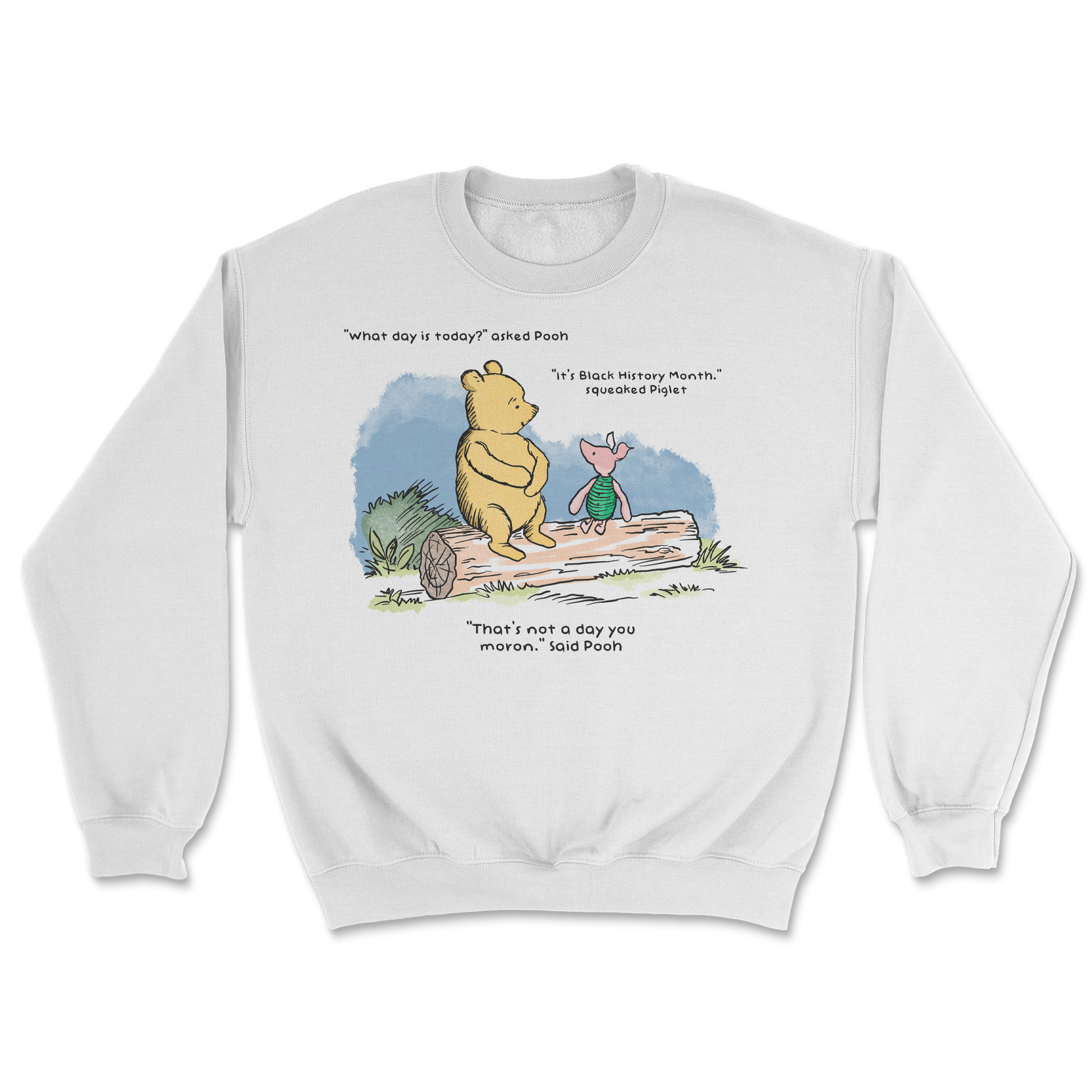 The Nice Shirt Crew Neck Winnie the Pooh  in White