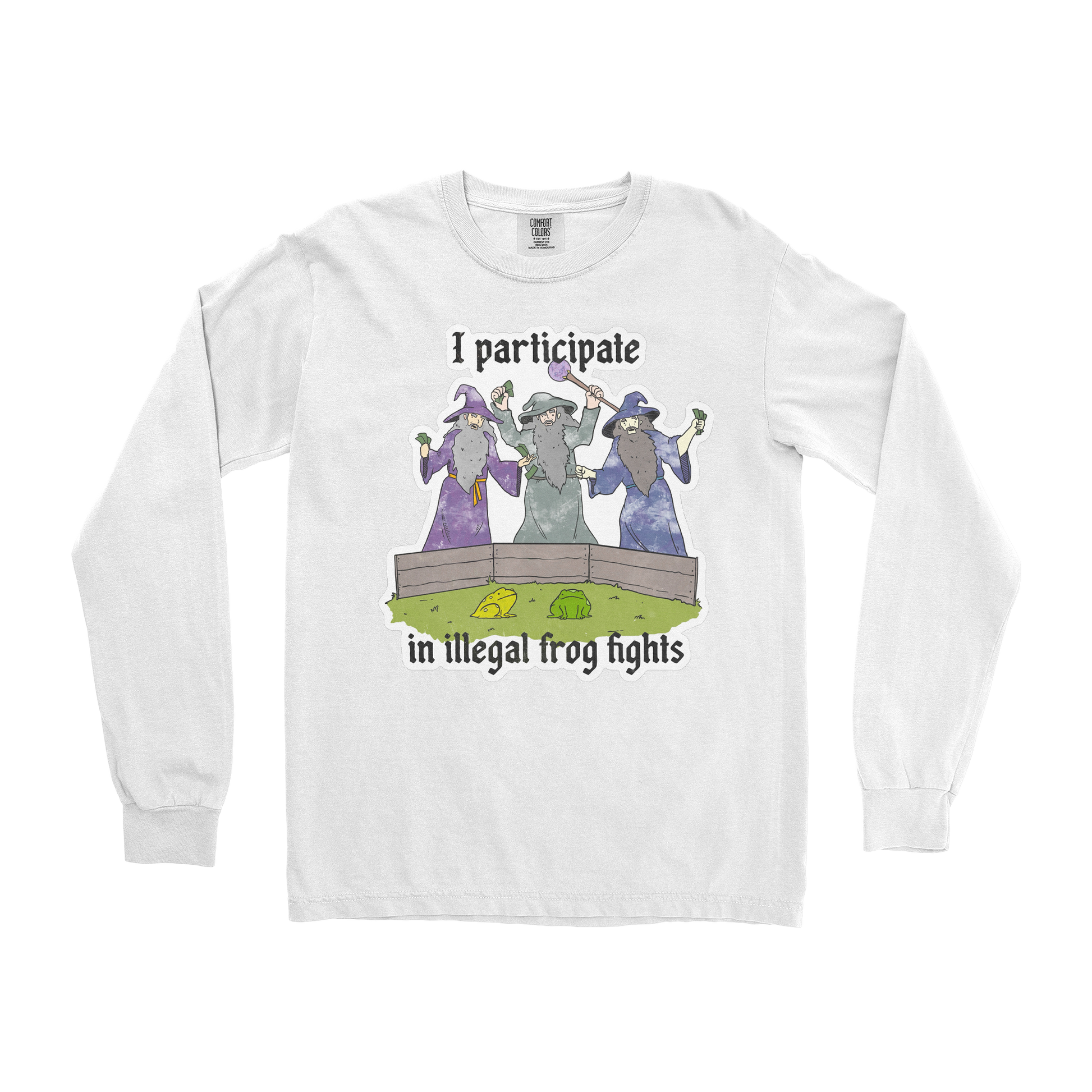 Comfort Colors Long Sleeve Wizard Activities  in White