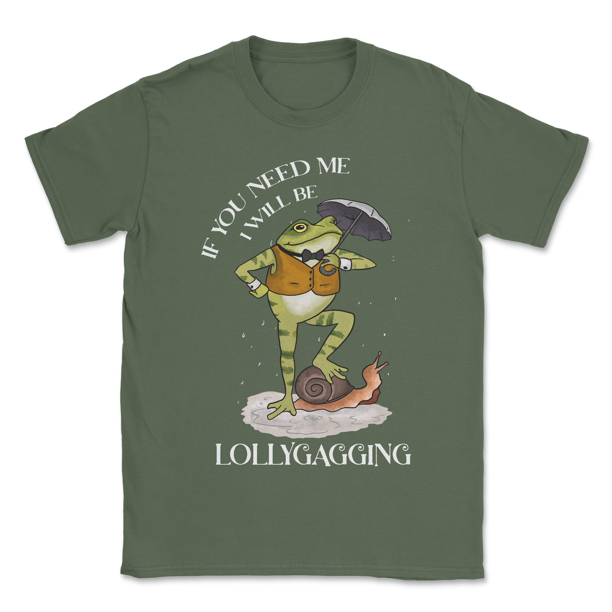 The Nice Shirt T-Shirt Lollygagging  in Military-Green