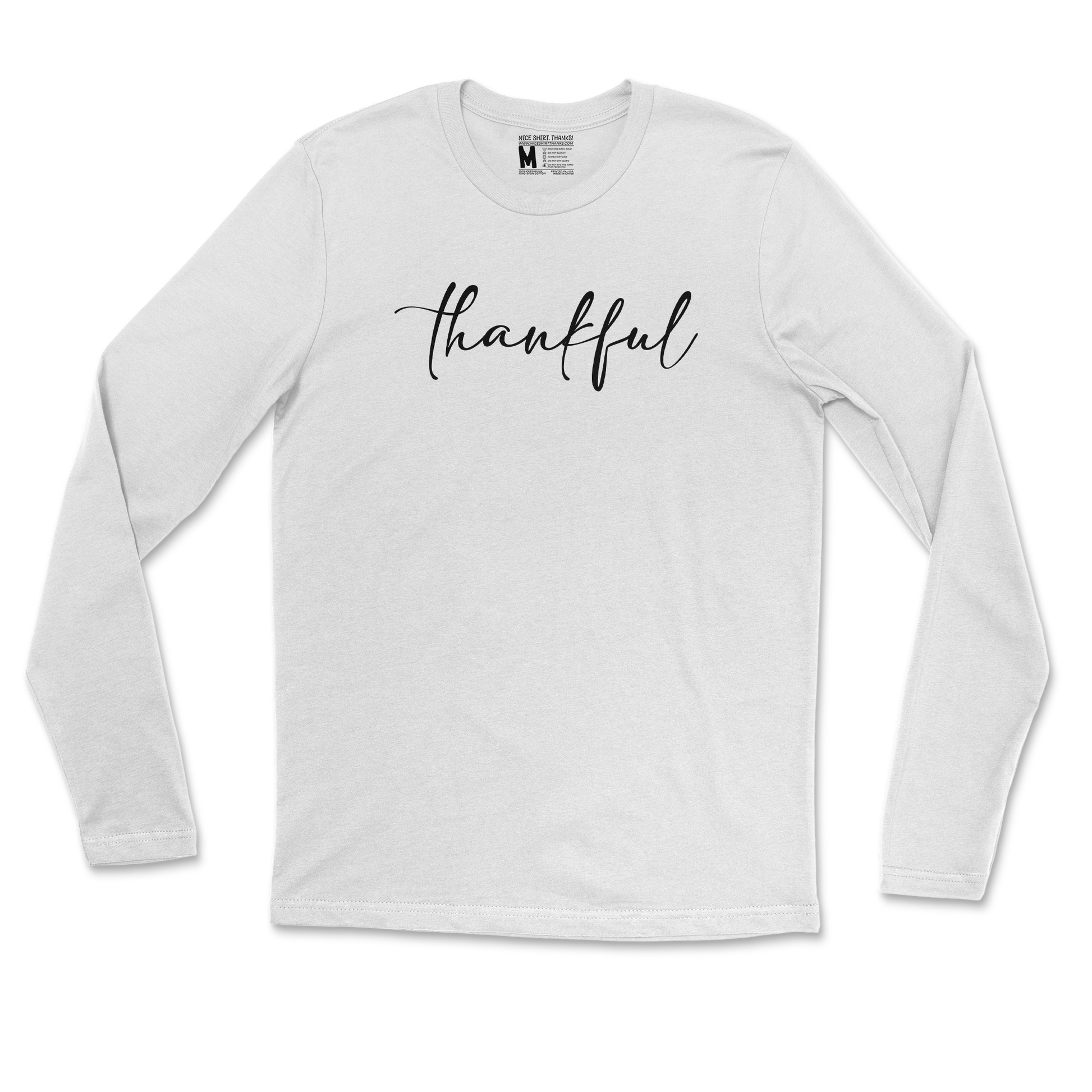 Gildan SoftStyle Long Sleeve Thankful  in White