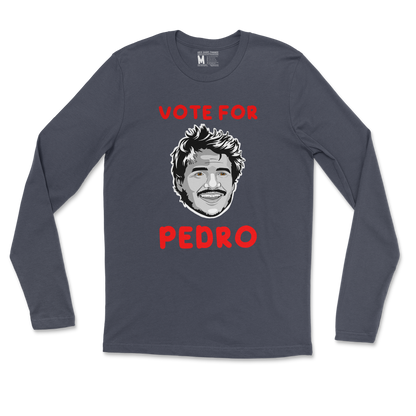 Gildan SoftStyle Long Sleeve Vote For Pedro in Navy