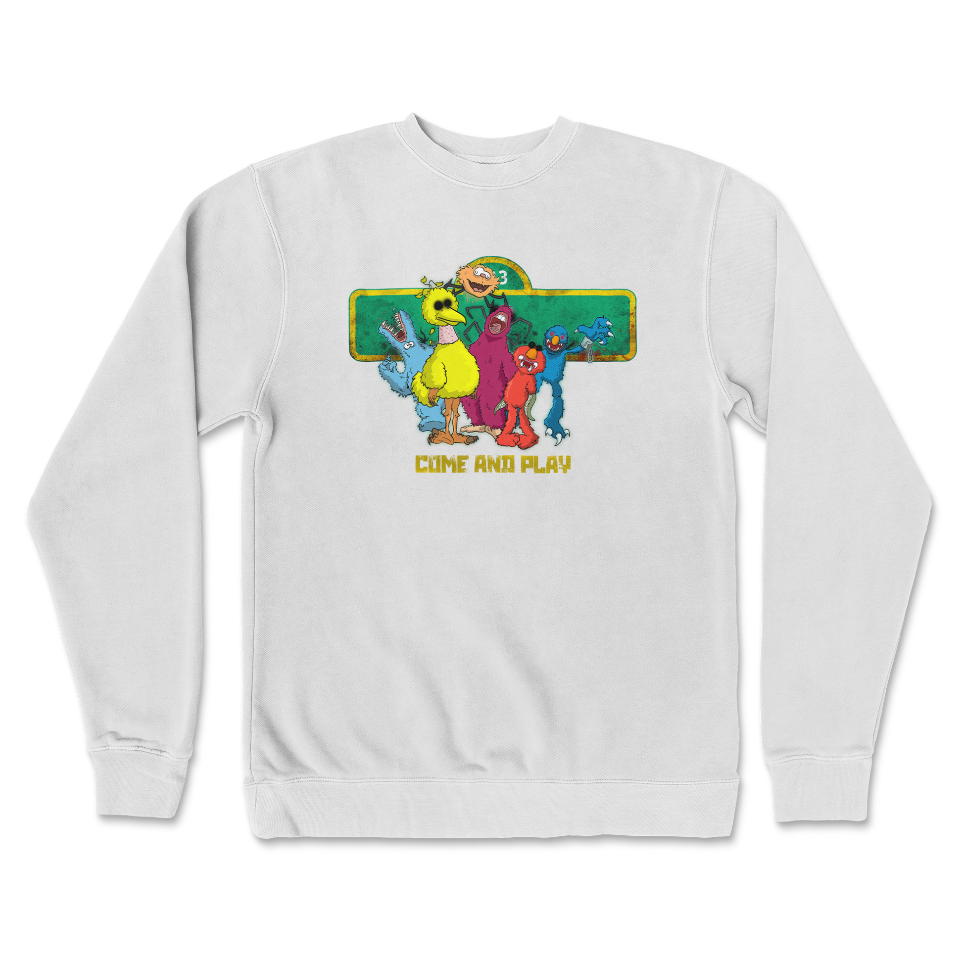 Independent Clothing Co. Crew Neck Cursed Sesame Street in White