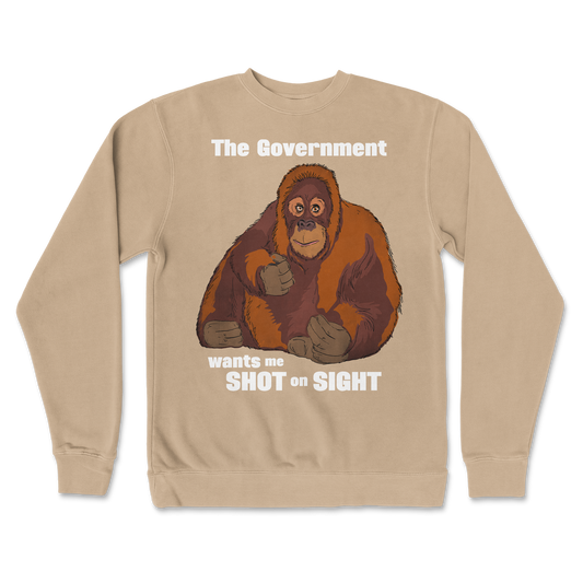 Independent Clothing Co. Crew Neck The Government Hates Me  in Sandstone