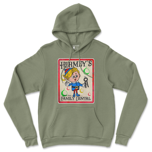 Gildan SoftStyle Hoodie Hermey's Family Dental  in Military-Green