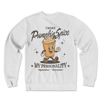 Independent Clothing Co. Crew Neck Pumpkin Spice Personality in White