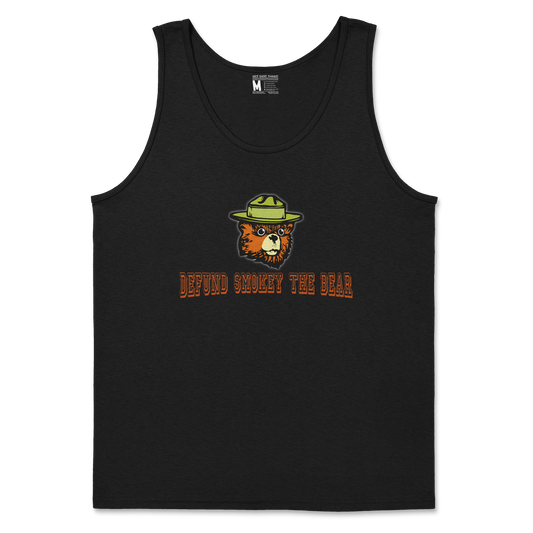 Heavy Blend Tank Top Defund Smokey Bear in Black